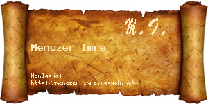Menczer Imre névjegykártya