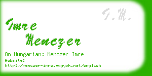 imre menczer business card